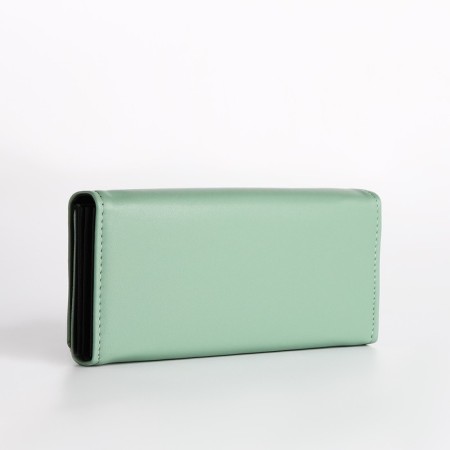 Women's wallet on magnet, green color-1