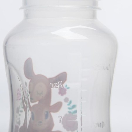 A bottle for feeding “Reindeer: mothers and babies”, classic throat, 250 ml., 0 months, fitted, with handles-5