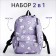 School backpack from textiles on lightning, 3 pockets, pencil case, lilac color