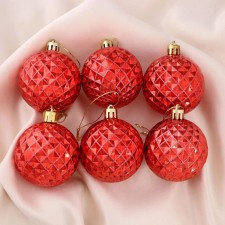 Set of balls plastic D-6 cm, 6 pcs 