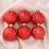 Set of balls plastic D-6 cm, 6 pcs "Volumetric mesh" red