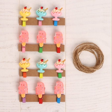 Set for photos and decor "Ice Cream" 12 pcs.