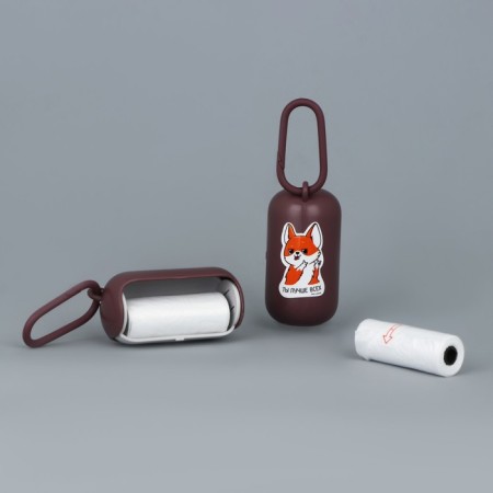 Container with packets for cleaning the dog “You are the best”, brown color-1