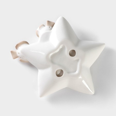 Ceramic serving dish "Doves on a flower", 14 × 13.5 × 4 cm, white color-4