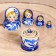 Nesting doll "tray Gzhel", blue dress, 5 puppet, 10 cm