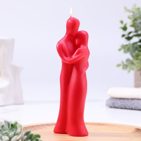 Figure candle "Love couple", 15x5 cm, red