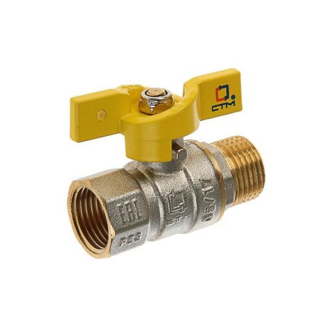 Gas ball "STM" GAZ, PN10, internal/external thread 1/2 ", butterfly