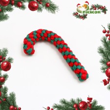 Игрушка канатная "Новогодний леденец", до 15 см, до 60 г, зелёная/красная