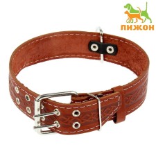 Single-layer leather collar, 73 x 4.5 cm, Osh 51-65 cm, mix