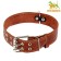 Single-layer leather collar, 73 x 4.5 cm, Osh 51-65 cm, mix