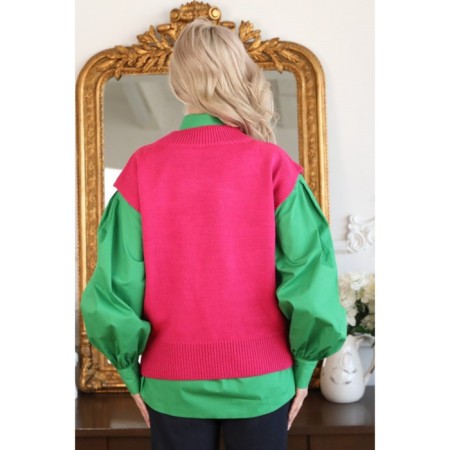 Women's vest, size 46, fuchsia color-2