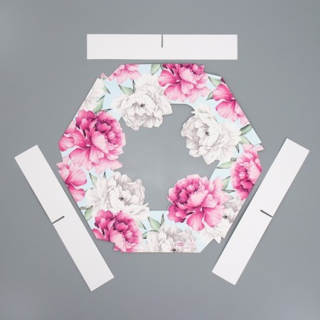 Confectionery box, packaging, “peonies”, 23 x 23x 4 cm-4