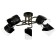 Svetogor chandelier "Game" 5x60W E27 Black 66x66x24cm