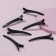 Hair clips, with silicone tape, set - 6 pcs, 11 cm, black color