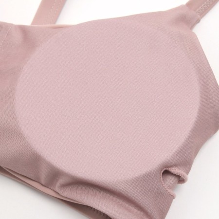 Separate Minaku swimsuit Minaku with rhinestones is beige color, size 48-7