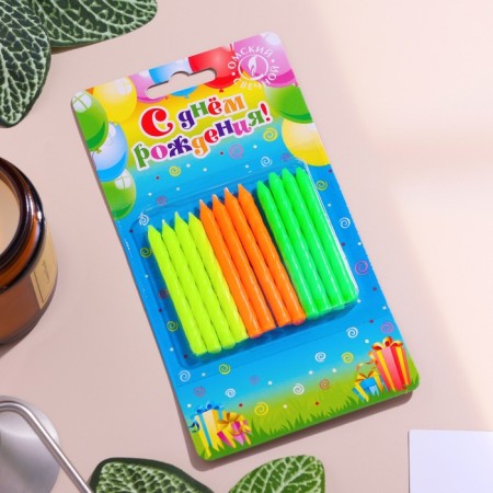 Candles for the cake "Color", 6.5 cm, 12 pcs-4