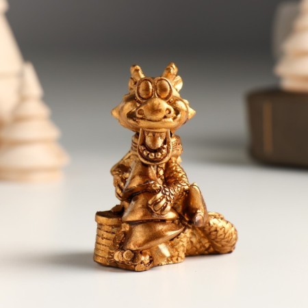 Polystone souvenir "Bronze Dragon in a scarf with coins" MIX 4.8x4.3x6 cm-2