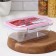 Rectangular Borcam container, glass, 1800 ml, with a lid