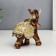 Souvenir Polystone "Caramel Elephant in the Golden Popone with Whales" MIX 12.3x6x14 cm