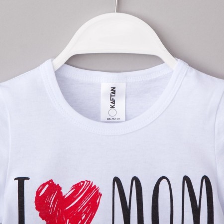 T-shirt Children's KAFTAN "Love MOM", White, height 110-116 (32)-1