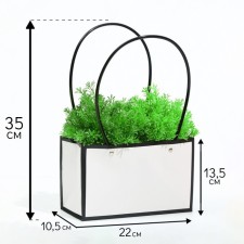Bag for flowers white moisture -resistant, 22x10.5x13.5 cm