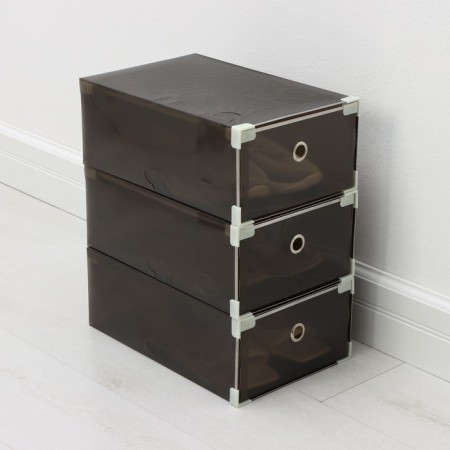 Shoe storage box Large Size shares, 22 × 34 × 13 cm, 3 pcs, black color-9