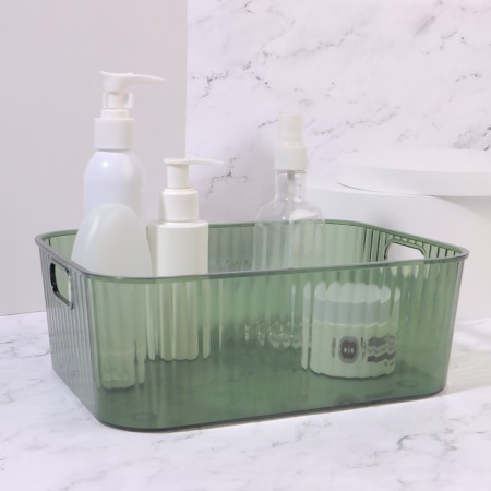 Organizer for storing manicure/cosmetic supplies "Green", 24.5 × 18 × 8.5 cm, translucent/green color-1