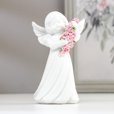 Polystone souvenir "Snowty angel-girl with roses" mix 12.5x7.5x7 cm-1