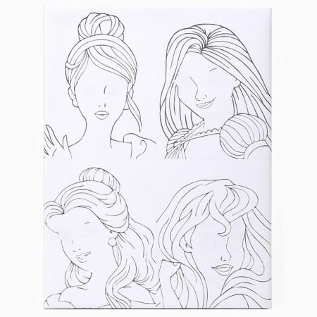 Picture on numbers on a subframe 30x40 cm, princesses-4