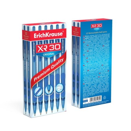 Automatic ballpoint handle XR-30, node 0.7 mm, rubber holder, letter line length 1000 meters, blue ink blue-6