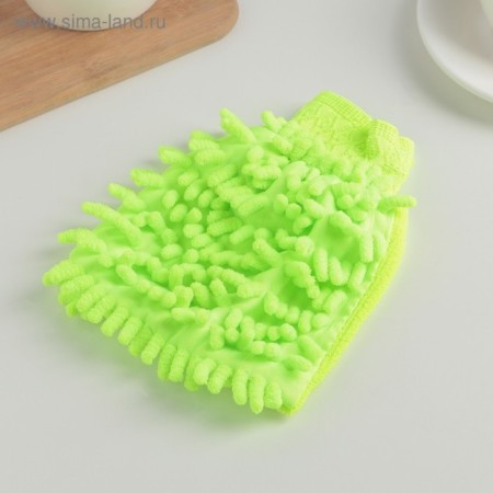 Mittens for cleaning the shade "Bukli", 15 × 20 cm, microfiber one -sided, color mix-5