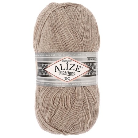 Yarn "Superlana Tig" 25% wool, 75% acrylic 570m/100g (207 St. Korichnev.)-1