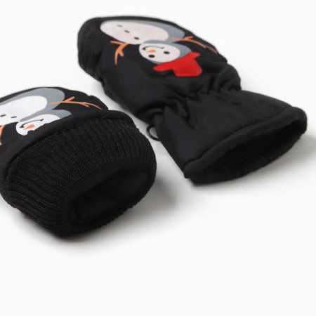 Baby mittens minku, black color, 18 cm-2