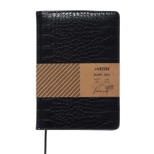 Dated diary 2024 A5 176 sheets, Devente.belcanto, firmly cover of artificial leather with foam, lies, cream block 70 g/m2, black