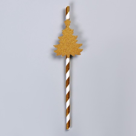 Pipe for cocktail "Christmas tree", strip, in a set of 10 pieces-2