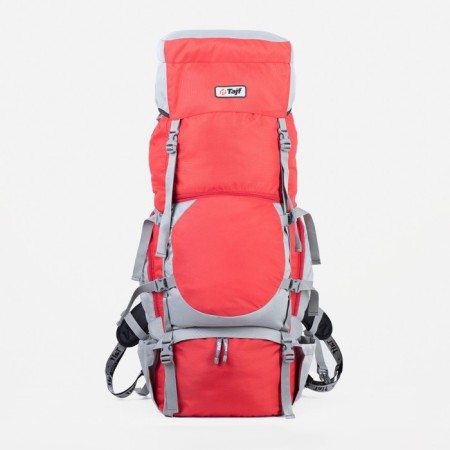 Tourist backpack, TAIF, 80 l, screed department, 2 outer pockets, 2 side pockets, gray/red color