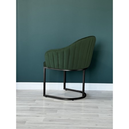 SHELL chair, 56 × 63 × 83 cm, green color, black frame-1