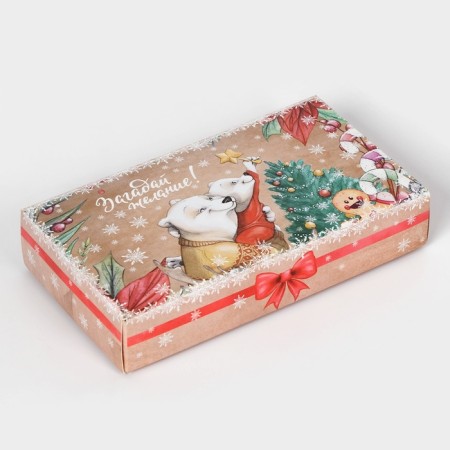 New Year. Box for 8 sweets, 9.8 x 17.7 x 3.5 cm, confectionery packaging-3