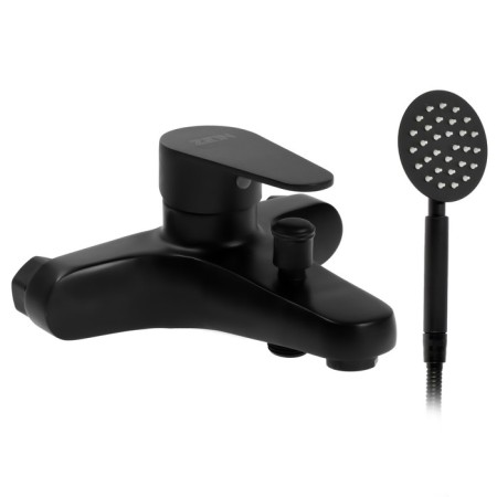 Bath mixer Zein Z3835, one -leaf, shower set, black