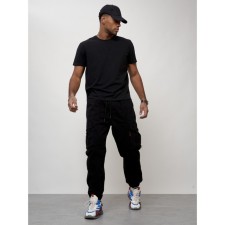 Cargo jeans male, size 48, black color