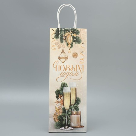 Package for the bottle "Champagne", 13 x 36 x 10 cm, New Year-4