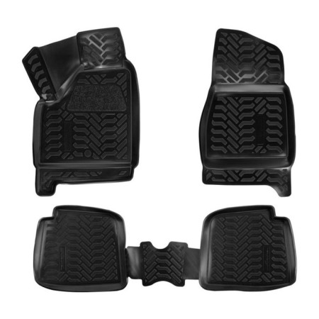 A set of rugs in the AIRLINE salon, VAZ 2131 Niva (5 doors), high side, polymer, black color, 4 pcs