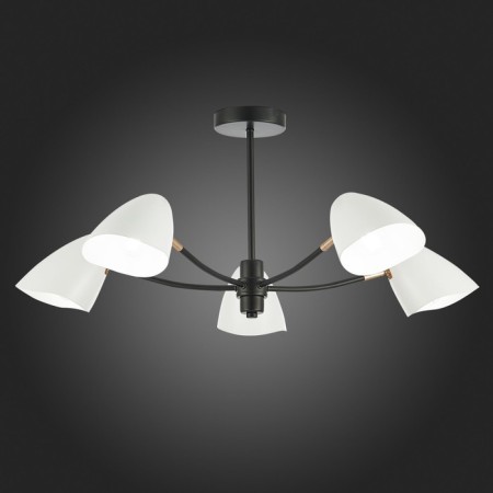 Ceiling EVOLUCE lamp. Sle103602-05. Satta. 5x40 watts, E14, 77x77x36.5 cm, black color, gold-2