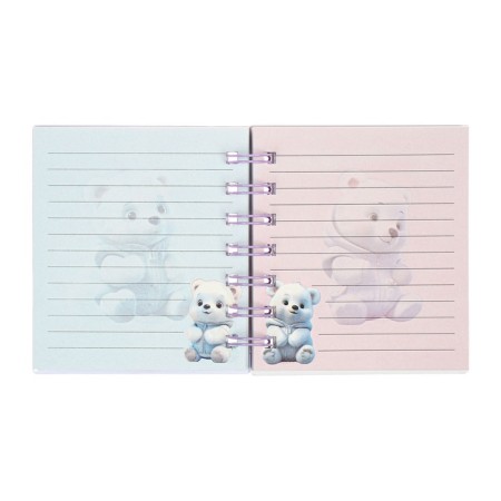 Notebook Gift Book on the crest 80l, line, color block, PVC cover 3D Bear (10x10.5cm) 10539-5