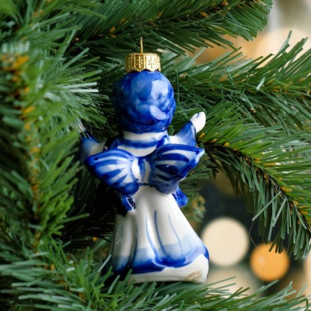 Souvenir on the Christmas tree "Angel", 11 cm, Gzhel-2