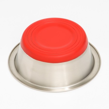 Standard bowl with non -slip silicone base, 400 ml, red-3
