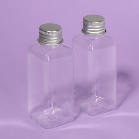 Storage set, 2 bottles of 50 ml, 9 × 3 cm, silver/transparent color-4