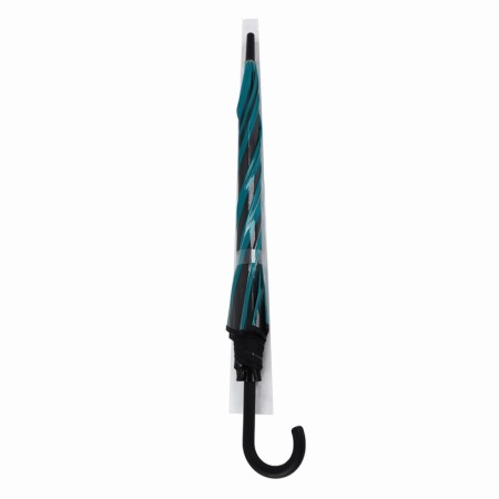 Umbrella - semi -automatic “stripes” cane, 8 spokes, r = 54 cm, gray/green color-9