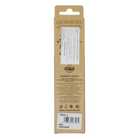 Unstopped pencil 4.3 mm, koh-i-noor 3263/1 on glass, metal, plastic, red, l = 175 mm-5