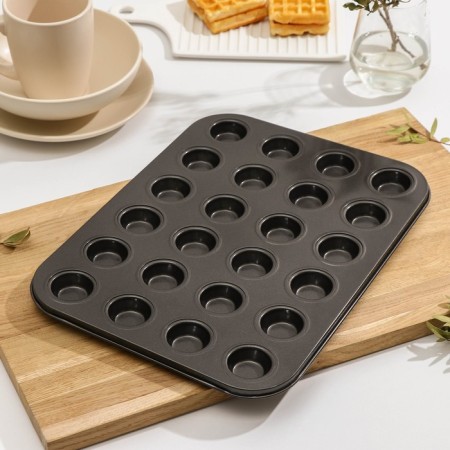 Baking form "Jacqueline. Circle ", 35 × 26 cm, 24 cells, anti -stick coating, black color